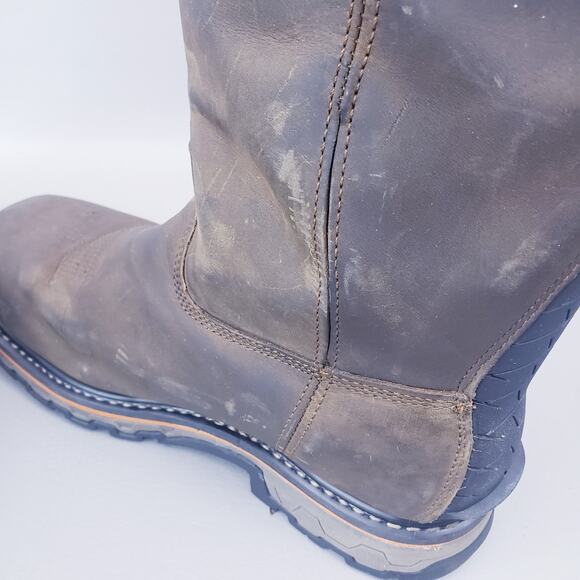 Timberland Pro Boots Mens Size 10 W Composite Toe True Grit Work Brown Leather